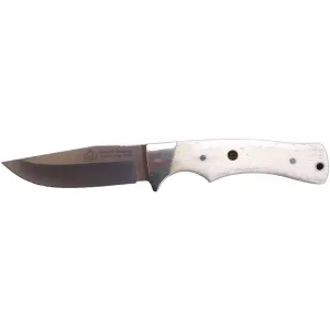 PUMA Deadwood Canyon Fixed Blade Knife 3.8" Drop Point DIN 1.4116 Satin Blade Bone Handle White