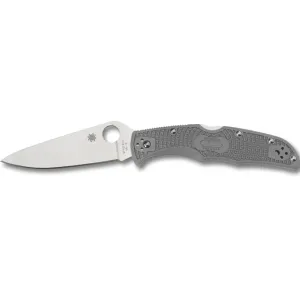 Spyderco Endura 4 Pocket Knife 3.8" Leaf VG-10 Satin Blade Fiberglass Reinforced Nylon (FRN) Handle Gray