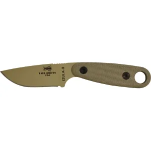 ESEE Knives Izula-II Fixed Blade Knife 2.63" Drop Point 1095 Powder Coat Blade Micarta Handle Desert Tan with Complete Kit