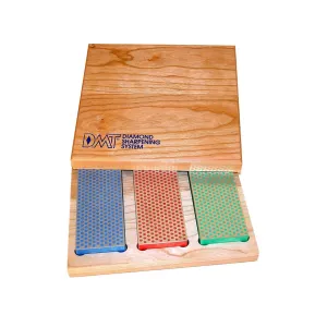 DMT Sharpeners 6" Diamond Whetstone Kit with Hard Wood Box Coarse, Fine, Extra Fine