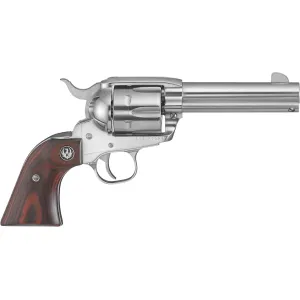 Ruger New Vaquero Convertible 45 Colt (Long Colt) Revolver 4.62" Stainless Barrel 6 Round Hardwood Grip
