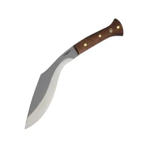 Condor Knives Heavy Duty Kukri Fixed Blade Knife 9" 1075 Satin Blade Walnut Handle