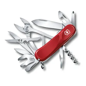 Victorinox Swiss Army Evolution S557 Pocket Knife Drop Point Stainless Steel Polished Blade Cellidor Handle Red