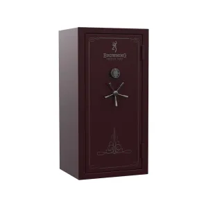 Browning Silver Fire Resistant 33 Gun Safe with Black Chrome Electronic Lock Black Cherry