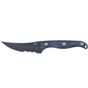 CRKT Clever Girl Fixed Blade Knife 4.6" Partially Serrated Trailing Point SK-5 Black Powder Coated Blade G-10 Handle Blue