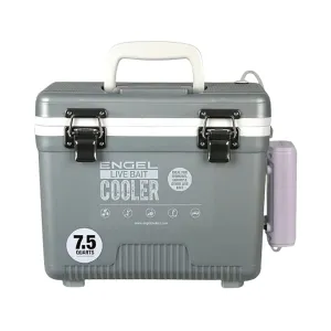 Engel 7.5 Quart Live Bait Pro Cooler Silver with AP3 Rechargeable Aerator