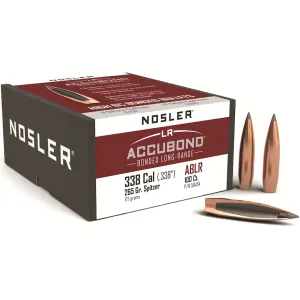 Nosler AccuBond Long Range 338 Caliber (338 Diameter) Bullets 265 Grain Bonded Polymer Tip Box of 100