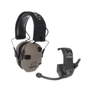 Walker's Razor Slim Low Profile Electronic Ear Muffs Flat Dark Earth with Free Walkie Talkie