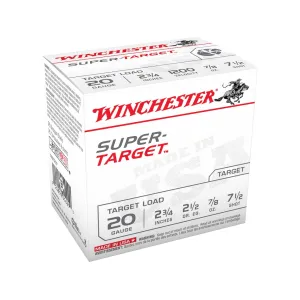 Winchester Super Target 20 Gauge Ammo 2-3/4" #7-1/2 Lead Shot 7/8 oz Case of 250 (10 Boxes of 25)