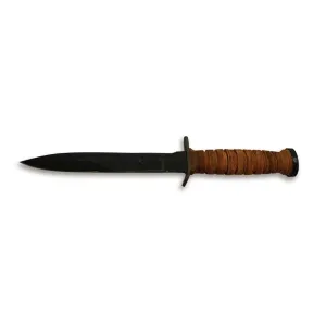 Ontario Mark III Trench Fixed Blade Knife 6.8" Spear Point High Carbon Steel Blade Leather Handle