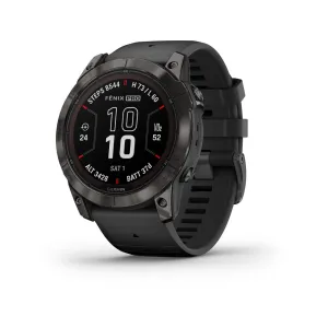 Garmin Fenix 7X Pro Sapphire Solar Watch Carbon Gray DLC Titantium Black Band