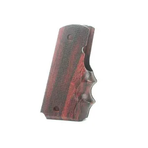 Hogue Fancy Hardwood Grips with Finger Grooves for 1911 Government, Commander Checkered Rosewood