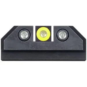 Night Fision Standard Height Night Sight Set for Taurus G3C, GX4 Tritium Yellow Ring Front, Square Notch Black Ring Rear Steel Nitride
