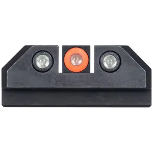 Night Fision Standard Height Night Sight Set for Taurus G3C, GX4 Tritium Orange Ring Front, Square Notch Black Ring Rear Steel Nitride