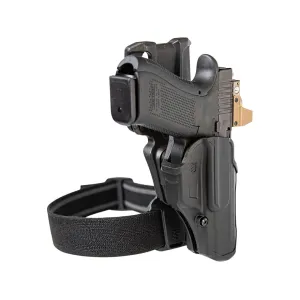 BLACKHAWK! T-Series L2C Drop Leg Holster Right Hand Glock 17, 19, 19X, 22, 23, 31, 32, 38, 45, 47 with Streamlight TLR 7,8 Polymer Black