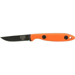ESEE Knives Camp Lore Rowen Design Fixed Blade Knife 3.5" Drop Point 1095 Black Blade G-10 Handle Orange