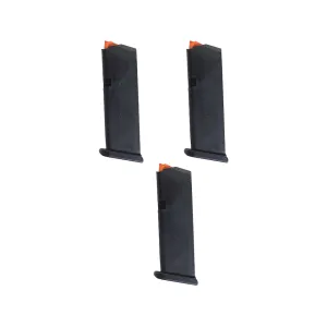 Glock Factory Magazine Gen 5 Glock 19, 26, 49 9mm Luger 15-Round Polymer Black 3PK
