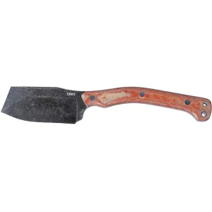 CRKT Razel Nax Fixed Blade Knife 4.29" Chisel Point 1075 Black Stonewash Blade Resin Infused Fiber Handle Brown
