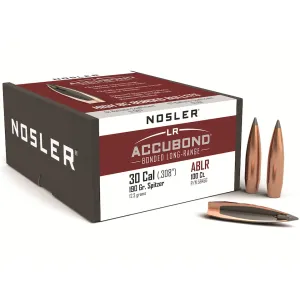 Nosler AccuBond Long Range 30 Caliber (308 Diameter) Bullets 190 Grain Bonded Polymer Tip Box of 100