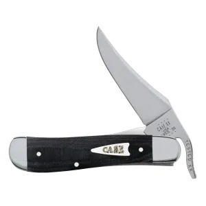 Case RussLock Pocket Knife 3.05" Clip Point Stainless Steel Satin Blade Micarta Handle Black