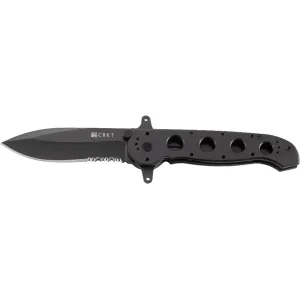 CRKT M21-14SF Folding Knife 3.99" Partially Serrated Spear Point AUS-8 Stainless Titanium Nitride Blade Aluminum Handle Black