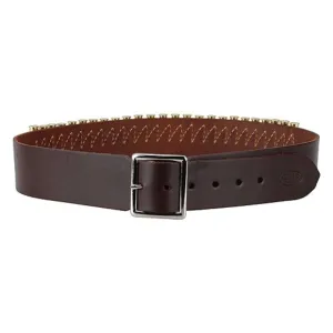 Hunter Revolver Cartridge Belt 2" 38 Caliber 25 Loops Leather Antique Brown Medium