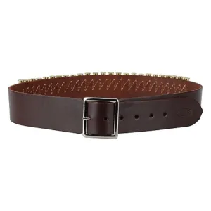 Hunter Revolver Cartridge Belt 2" 38 Caliber 25 Loops Leather Antique Brown Large
