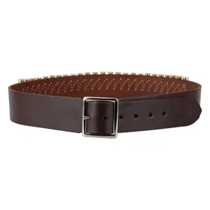 Hunter Revolver Cartridge Belt 2" 45 Caliber 25 Loops Leather Antique Brown Large