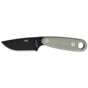 ESEE Knives Izula-II Fixed Blade Knife 2.63" Drop Point 1095 Black Oxide Blade Micarta Handle Tan