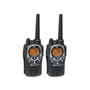 Midland GXT1000VP4 Two Way Radio with NOAA Weather 50 Channel Black and Silver 2PK