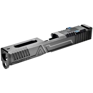 Agency Arms Hybrid Slide for Glock 43, 43x RMS-C Cut Stainless Steel Black DLC