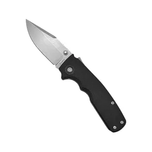 Demko Knives Shark-Cub Pocket Knife 2.5" Clip Point AUS-10 Satin Blade Glass Reinforced Nylon (GRN) Handle Black