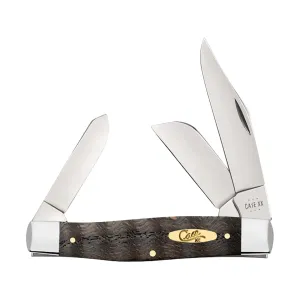 Case Large Stockman Pocket Knife 3.3" Clip/Spey/Sheepfoot Tru-Sharp Stainless Blade Oak Handle Black