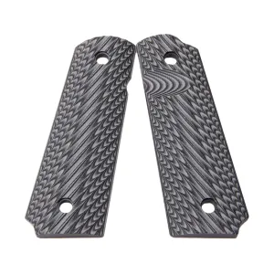 Nighthawk Custom Grips 1911 Government, Commander Spiral Black & Gray G10