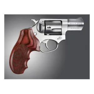 Hogue Fancy Hardwood Grips with Finger Grooves for Ruger SP101 Checkered Rosewood Laminate