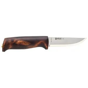 Helle Gro Fixed Blade Knife 3.66" Straightback Sandvik 12C27 Satin Blade Birch Handle Brown