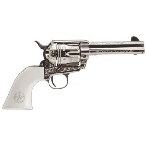 Cimarron Firearms Texas Rangers 45 Colt (Long Colt) Revolver 4.75" Nickel Barrel 6 Round Ivory Grip