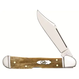 Case Mini CopperLock Pocket Knife 2.72" Clip Point Surgical Steel Mirror Polished Blade Bone Handle Antique