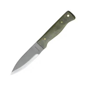Condor Knives Bushlore Fixed Blade Knife 4.3" Drop Point 1075 Satin Blade Micarta Handle Green