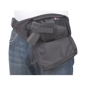 DeSantis Gunhide Gunny Sack Jr. Fanny Pack Holster Ambidextrous Medium Frame Revolver and Semi Automatic Nylon Black