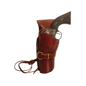 Triple K 114 Cheyenne Western OWB Holster Left Hand Colt Single Action Army, Ruger Blackhawk, Vaquero 5.5" Barrel Leather Walnut Oil