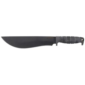 Ontario Spec Plus Gen II SP53 Fixed Blade Knife 10" Drop Point Recurve 5160 Black Carbon Steel Blade Kraton Handle Black