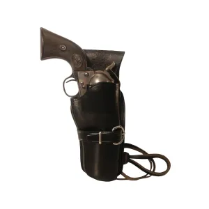 Triple K 114 Cheyenne Western OWB Holster Right Hand Colt Single Action Army, Ruger New Vaquero 7.5" Leather Black