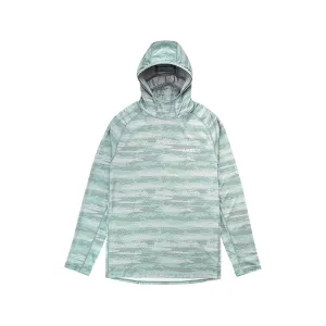 AFTCO Men's Adapt Sunmask Hoodie Jade Shoreline Camo Medium