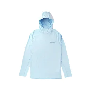 AFTCO Men's Adapt Sunmask Hoodie Airy Blue Heather Medium