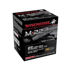 Winchester M-22 22LR Ammo 40 Grain Plated Round Nose Box of 1000 (2 Boxes of 500)