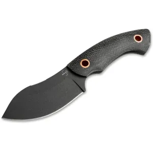 Boker Knives Nessmi Pro Fixed Blade Knife 2.76" Nessmuk D2 Black Blade Micarta Handle Black