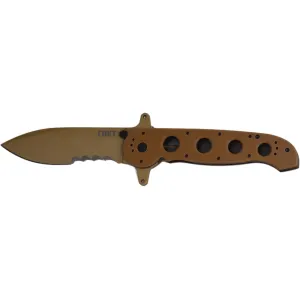 CRKT M21-14DSFG Pocket Knife 3.98" Partially Serrated Spear Point 1.4116 Titanium Nitride Blade G-10 Handle Desert Tan