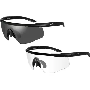 Wiley X Saber Advanced Shooting Glasses 2 Matte Black Frames w/Smoke Gray, Clear Lenses