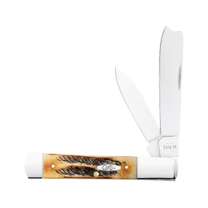 Case Razor Pocket Knife 3" Razor/Pen Tru-Sharp Stainless Blade 6.5 BoneStag Handle Bone
